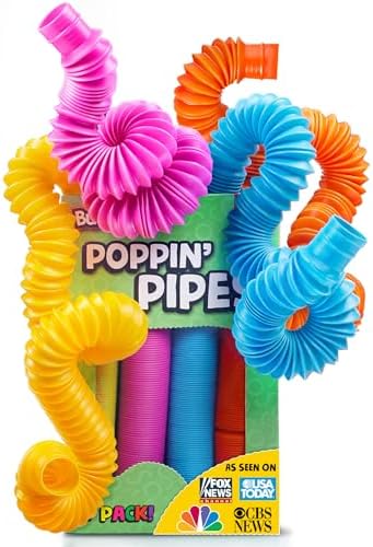 BUNMO Pop Tubes - Sensory Toys - Toddler Toys - Imaginative Play & Stimulating Creative Learning - Hours of Fun for Kids - Tons of Ways to Play - Non-Mouthable Toy 3+ - 30 Pack Large