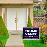 Armo Trump Vance 2024 Make America Great Again Yard Sign, Donald Trump JD Vance 18x24 (3 Pack) Inhes Corrugated Plastic Double Sided with Metal H Stake Waterproof, Outdoor Lawn Signage, Made in USA