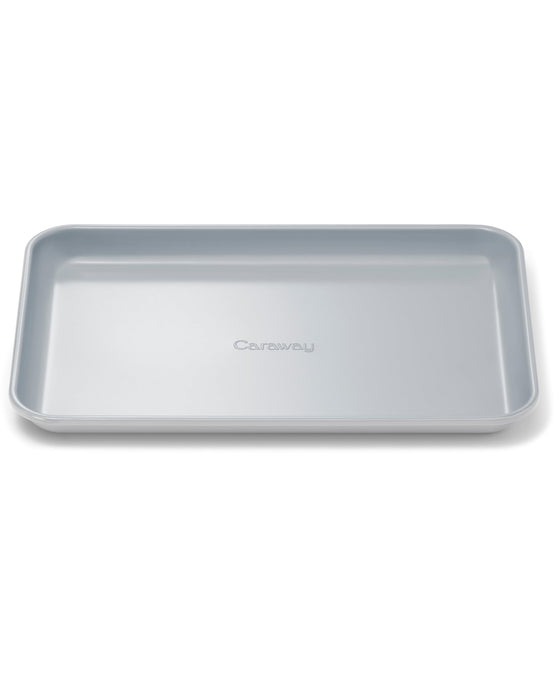 Caraway Nonstick Ceramic Small Baking Sheet (9x13”) – Non-Toxic, PTFE & PFOA Free – Oven Safe – Aluminized Steel Core – Mini Sheet Pan for Baking, Roasting & More - Gray