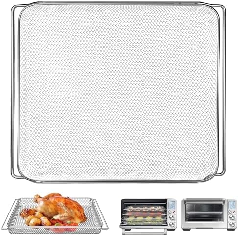Air Fryer Basket for Breville BOV900BSS Smart Oven Air Fryer Pro,16.5"D x 11.8"W x 1.1"H Food Grade Steel Mesh Baskets Accessories Tray for Breville Air Fryer Toaster Oven, Microwave Oven