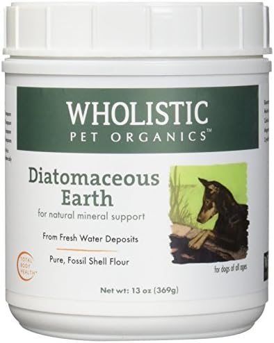 Wholistic Pet Organics DE for Dogs Organic Food Grade for Dogs - 13 Oz - Safe Non-Chemical Freshwater Silica Improves Overall Health