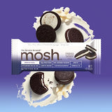 MOSH Cookies and Cream Crunch Bars, 12g Grass-Fed Protein, Keto Snack, Gluten-Free, No Added Sugar, Lion's Mane, B12 Vitamins, Supports Brain Health, Workout Recovery, Breakfast To-Go (12 Bars)…