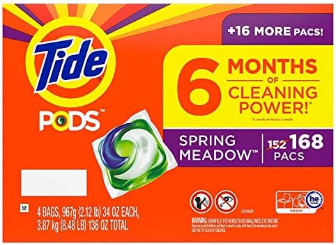 Tide PODS Liquid Laundry Detergent Pacs, Spring Meadow (168 ct.)