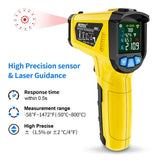 Infrared Thermometer Temperature Gun -58°F~1472°F, MESTEK Digital Laser Thermometer Gun with Temperature Probe for Cooking, Pizza Oven, Grill, IR Thermometer Temp Gun with Adjustable Emissivity