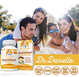 Best Organic Mushroom Complex - Immune Assist Support - Lion's Mane, Cordyceps and Reishi - Adaptogen Supplement - Wellness, Stress Relief, Memory & Cognitive Support, Dr. Danielle - 120 Veggie Caps