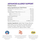 NaturVet Evolutions Advanced Allergy Support 90ct Soft Chews for Dogs - Omega-3, Anchovy Oil, Colostrum, Turmeric, Quercetin, Probiotic - Helps Maintain Normal Histamine Levels