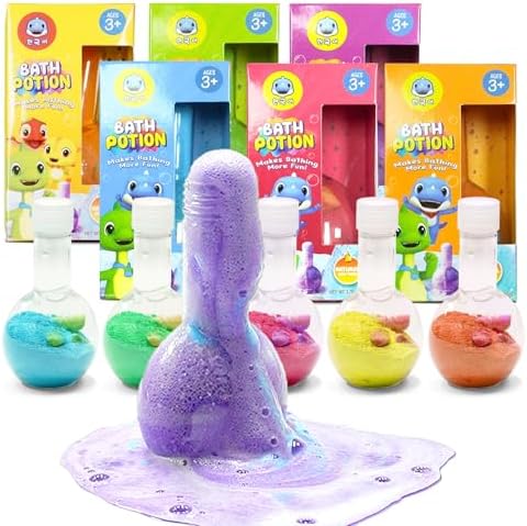 Kids Bath Bombs Potions, SWCANDY 6 Pack Valentines Day Gifts for Kids School Bubble Bath Toys Tub Kid Colorful Fizzy Fun, Cool Foam Kit Color Scientific Magical Nontoxic Fizzes Eruption Girls Toddler