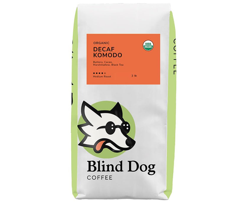 Blind Dog Coffee - 2 LB Decaf Coffee Ground - Medium Roast - Low Acid Decaf Coffee - Swiss Water Process Decaffeinated Coffee - Caffeine Free Flavored Coffee