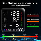 Blood Pressure Monitor, 9-17'' & 13-21'' Extra Large Blood Pressure Cuff Upper Arm, LED Color Backlit Screen Automatic Digital Blood Pressure Machine with USB Cable and 4 AAA Batteries