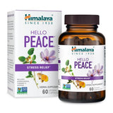 Himalaya Hello Peace, Daily Stress Relief Herbal Supplement, Ashwagandha, Turmeric, Saffron, Eases Nervousness, Relaxation and Calm, Balances Cortisol, Non-GMO, Vegan, 60 Capsules, 30 Day Supply