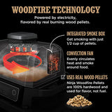 Ninja OG701 Woodfire Outdoor Grill, 7-in-1 Master Grill, BBQ Smoker, & Outdoor Air Fryer plus Bake, Roast, Dehydrate, & Broil, Woodfire Technology, with All Purpose Blend Pellets