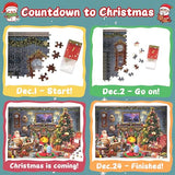 Jigsaw Puzzle Advent Calendar 2024 Christmas Countdown Puzzle - Festive Fireplace 1008 Pieces Puzzles for Adults and Kids 24 Boxes Advent Calendar for Men Women Boys Girls Gifts(27.56 x 19.68 Inch)