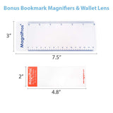 MAGNIPROS (2 Pack) Large Full Page 3X Premium Magnifying Sheet Fresnel Lens, Bonus Ruler Magnifiers +2 Bookmark Lenses-Best for Reading Small Prints & Low Vision Seniors