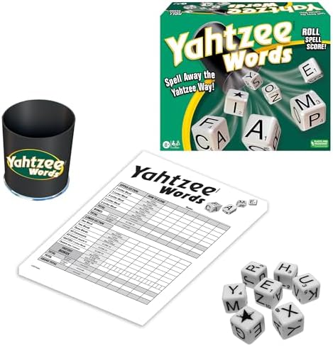 Winning Moves Games Yahtzee Words USA, Family Word Game Version of Yahtzee for 2 or More Players, Ages 8+