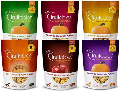 Fruitables Pumpkin Dog Treats, 7oz, Crunch Variety Pack of 6