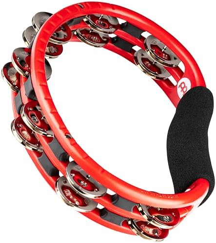 Meinl Percussion Traditional Handheld Tambourine Musical Instrument for Recording or Live — NOT Made in China — Double Row Jingles, 2-Year Warranty (TMT1-R)