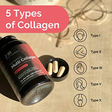 Zint Multi Collagen Pills - Collagen Supplements for Hair, Skin, Nails & Joint Health - Hydrolyzed Collagen Supplement with Type I, II, III, V, X Collagen Peptides, 90 Count