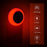 KINUR 6 Pack Red LED Plug into Wall with Dusk to Dawn sensors Plug in Night Lights for Kids Room, Bedroom, Bathroom, Baby Nursery,Stair Lights, Hallway Light