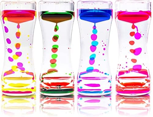 Super Z Outlet Liquid Motion Bubbler for Sensory Play, Fidget Toy, Children Activity, Desk Top, Assorted Colors (4 Pack)