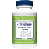The Vitamin Shoppe Triple Strength Turmeric with Curcumin 900mg, Supports Joint Mobility & Provides Antioxidant Benefits & 5mg Bioperine to Enhance Nutrient Absorption - Once Daily (120 Capsules)
