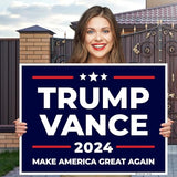 Armo Trump Vance 2024 Make America Great Again Yard Sign, Donald Trump JD Vance 18x24 (3 Pack) Inhes Corrugated Plastic Double Sided with Metal H Stake Waterproof, Outdoor Lawn Signage, Made in USA