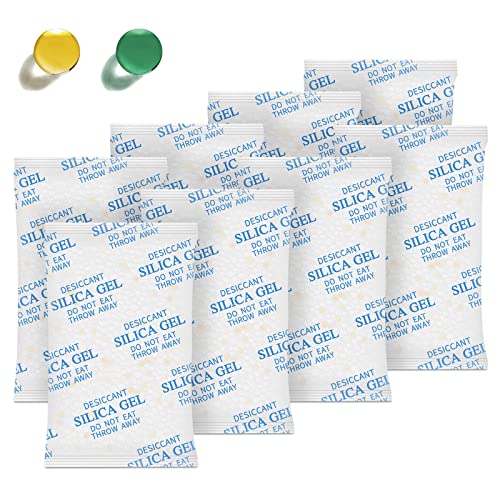 Silica Gel Packets – 50 Gram 35 Packs Desiccant Packs, Moisture Absorbers for Food Storage with Color Indicating, Food Grade Silica Packets for Foods, Seeds, 3D Filaments, Electronics, Safes