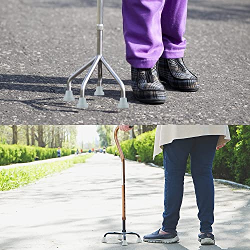 supregear Quad Cane Tips (4-Pack) - Heavy Duty Rubber 5/8 inch Cane Tip - Non-Slip Extreme Grip Cane Replacement Foot - Accessories for Walking and Standing Stick for Women, Men, Seniors, Elderly