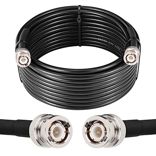 BNC Male to BNC Male Coax Cable 25ft, 50 Ohm RG58 Coaxial Cable with BNC Connectors