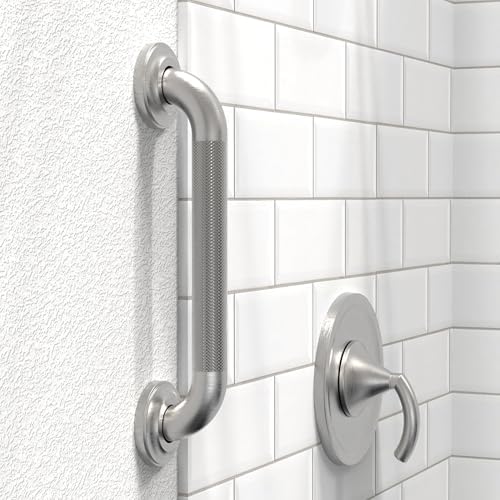 1-1/4" Knurled Grab Bar, ADA Compliant Bath Safety Shower Handrail, Bathroom Mobility Aid Handle for Seniors and Disabled, Heavy Duty 500lbs Support