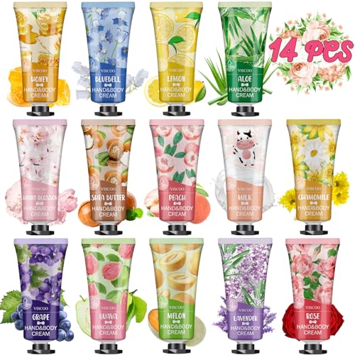 14 Pack Hand Cream Gifts Set,Valentines Day Gifts for Her,Birthday Gifts for Women Girls, Teacher Appreciation Gifts,Bulk Hand Lotion Travel Size for Dry Cracked Hands,Moisturizing Mini Hand Lotion