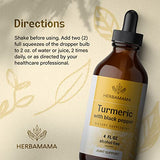 Turmeric Liquid Drops - Organic Turmeric Curcumin Liquid Extract Supplement with Black Pepper - Alcohol-Free - Vegan - 4 fl oz