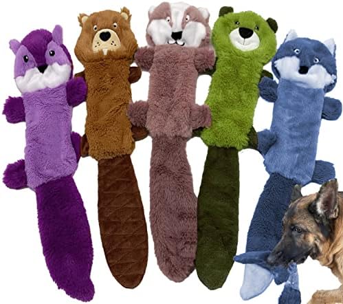 Jalousie 5 Pack Stuffingless Dog Crinkle Paper Toys Dog Toy Dog w/Durable Liner No Stuffing Dog Toy - Dog Toys for Pets Dogs No Stuffing Dog Crinkle Sound Toy for Medium Large Dogs