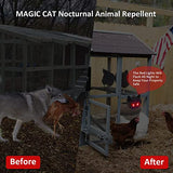 MAGIC CAT Solar Animal Repellent, Wild Animal Predator Red Eyes LED Blinking Lights, Waterproof Nocturnal Animal Repeller to Keep Skunk, Deer, Coyote, Raccoon Away from Garden Yard Farm Chicken Coop