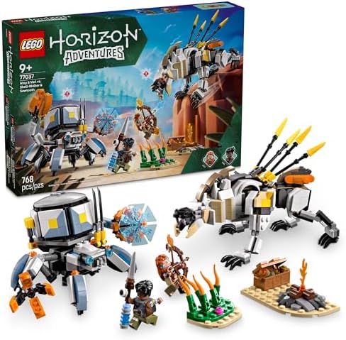 LEGO Horizon Adventures Aloy & Varl vs. Shell-Walker & Sawtooth Kids Toy - Building Toy for Boys & Girls, Ages 9+ - Gaming Gift Idea for Horizon Fans - 77037