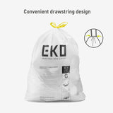 EKO Easy-Dispense Roll of 60 Count Extra-Strong Drawstring Kitchen Trash Bags - 21 Gallon Garbage Bags (79.5L) 60 pack, Code G