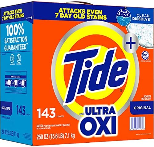 Tide HE Ultra Oxi Powder Laundry Detergent, Original, 250 Ounce