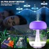 Rain Cloud Humidifier Water Drip with 5 Essential Oils, Cloud Diffuser with 7 Changing Colors Night Lights, Mushroom Humidifier Desk Bedside Water Drop Sound, Transparent