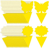 50 Pack Yellow Sticky Traps, 2 Patterns Fruit Fly Fungus Gnat Trap for Indoor/Outdoor Use, Houseplant Sticky Bug Insect Catcher Glue Trappers
