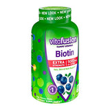 VITAFUSION Extra Strength Biotin Gummy Vitamins, Berry Flavored, 5,000 mcg Biotin Vitamins, America’s Number 1 Gummy Vitamin Brand, 50 Day Supply, 100 Count (Packaging may vary)