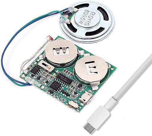 Icstation DIY Light Sensor Sound Module, Micro USB Recordable Sound Chip 8M Memory Speaker Talking Programmable Music Player Box for Birthday Greeting Card Anniversary Present