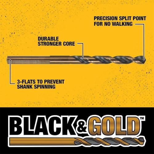 DEWALT Drill Bit Set, 14-Piece, 135 Degree Split Point, For Plastic, Wood and Metal (DWA1184)