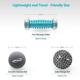 SUNANTH Foot Massager Roller,Massage Lacrosse Ball,Spiky Ball Therapy Set for Relieve Plantar Fasciitis,Heel & Foot Arch Pain and Deep Tissue Massage