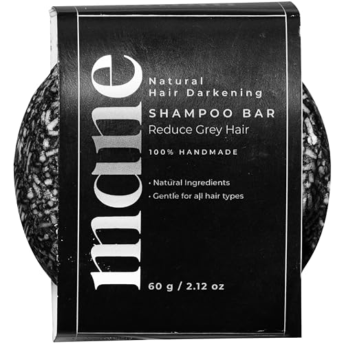 Black Soap for Gray Hair (60g) - Reverse Shampoo Bar For Men - Hair Darkening Shampoo Bar - Gray Hair Reverse - Shampoo Bar for Stronger & Shinier Hair - Gray Reverse Bar Soap - Hair Soap Bar