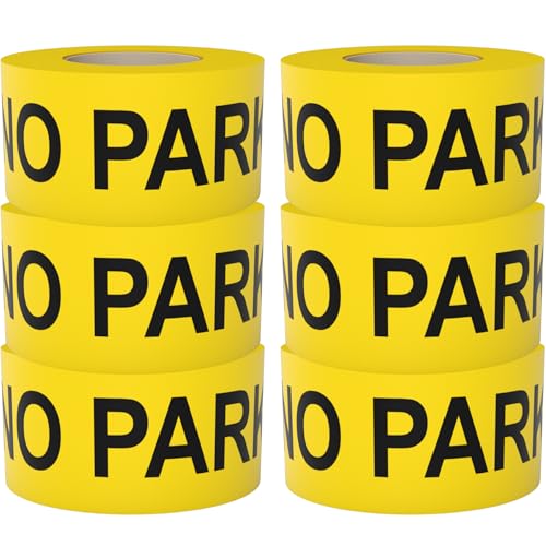 Caution No Parking Tape 6 Pack 3 inch X 1000 feet • Bright Yellow with a Bold Black Print for High Visibility • 3 in. Wide for Maximum Readability • Tear Resistant