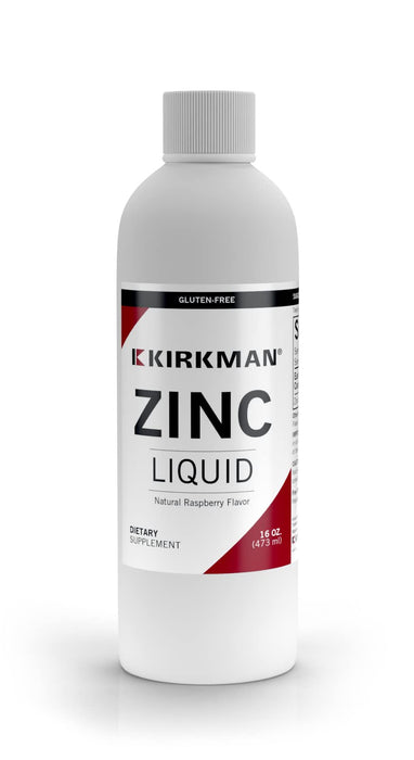 Kirkman – Zinc Liquid - New Formulation –– 16 oz –– Flavored with Natural Raspberry –– Free of Common Allergens