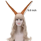 HODRME Plush Antelope Ram Horns Headband-Halloween Christmas Festival Theme Party Animal Cosplay Costume Headbands