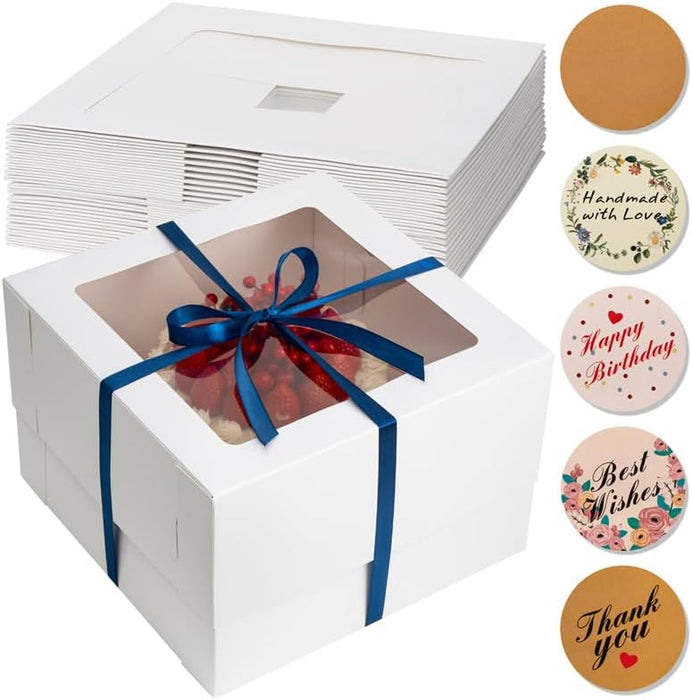 12 x 12 x 8 Bundt Cake Boxes 10 Pack | USA Brand | 450GSM Most Certified Cake Box