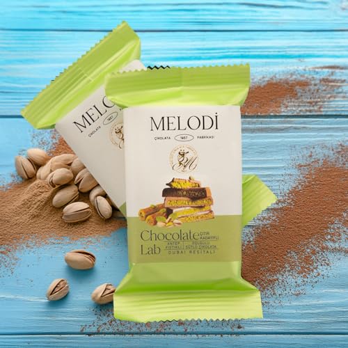 CARIANS Dubai Chocolate Bar with Pistachio and Kunafa, 2 Pack Dubai Chocolates Bar, Luxury Chocolates with Crispy Kunafa, Great for Gift Giving