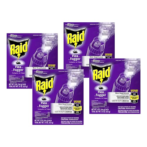 Raid Flea Flogger Plus Killer, Kills Fleas and Hatching Eggs 3 Count (Pack of 4)