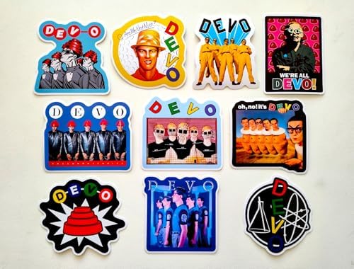 Devo Sticker Pack (10 Stickers) New Wave Synth Punk b-52's Talking Oingo Heads Wall Boingo Blondie New of Cars Order Voodoo